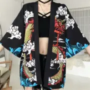 Women Girl Japanese Kimono Cardigan Dragon Harajuku Coat Yukata Bathrobe Top