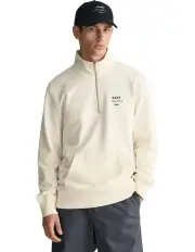 [Gant] Script Graphic Half-Zip Sweatshirt in Cream