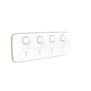 Clipsal Iconic Essence cover frame, 4 switches & 4 sockets, 10 A, hori, arctic white - E3015/4C-AW