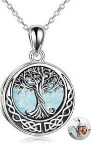 Tree of Life Locket Necklace Sterling Silver Locket Necklace That Holds Pictures
