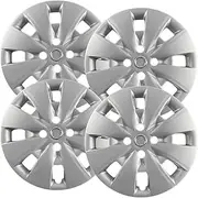 Hubcaps.com - Premium Quality 15" Silver Hubcaps / Wheel Covers fits Toyota Yaris, Heavy Duty Construction (Set of 4)