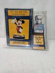 VINTAGE LORUS DISNEY MICKEY MOUSE WATCH & FIGURINE NIB