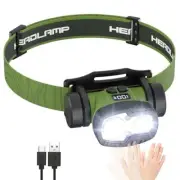 Rechargeable LED Headlamp Flashlight, 1500 Lumen 1 Count (Pack of 1) Green