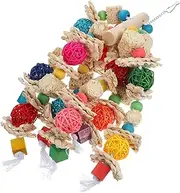 Kisangel Bird Swing for Train Toys Wooden Hanging Birds Toys Parakeet Cage Toy