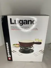 Swissmar Lugano Enameled Cast Iron Fondue Set Blue Cookware KF-66517 New In Box