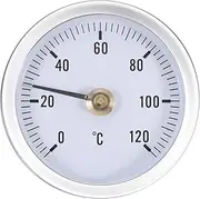 uxcell Bimetal Thermometer with Springs & 2.5in Dial, 0-120°C Temperature Range, Pipe Thermometer with Shatterproof Glass Lens - Industrial Grade