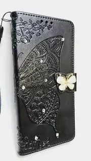 For Samsung S22 Plus Magnetic Leather Butterfly Pattern Wallet Case Cover