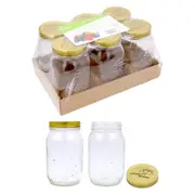 12pcs Glass Jars 1L Preserving Jam Spice Mason Jar Kitchen Storage Container