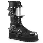 Demonia Mens Gothic Goth Punk Rock Metal Biker Claw Spikes Vegan Leather Boots