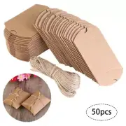 Simple and Chic Brown Kraft Paper Boxes for Party Favors and Gifts - 50 Pack