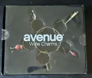 New Avenue Wine Charms Set Of 5 Wine Glass Cork Screw Grapes Wine Bottles