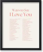 Vintage Typography Poster - Retro Inspirational Print - Ways to Say I Love...