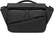 [Generic] Multifunctional Men's Messenger Bag USB College Student Fashion Brand Shoulder Bag Black