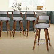 4x ALFORDSON Bar Stools Dining Chair Fabric Grey