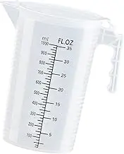 WeiLaiKeQi Measuring Cup with Scale Liquid Container Measuring Jug with Handle Clear Baking Accessories Water Pitcher Jug for Tea Shop, 1L