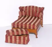 PARK AVENUE DAY BED AND TRUNK/FOOT REST 1:12 SCALE DOLLHOUSE MINIATURES
