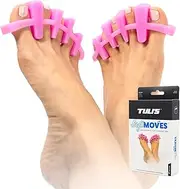 Tuli's SoftMoves - Adjustable Toe Separators to Support Alignment - Hallux Valgus, Hammer Toe, Plantar Fasciitis and Morton's Neuroma, One Size Fits All, Pink