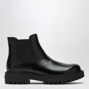 [Prada] Black leather ankle boot 10 UK Black