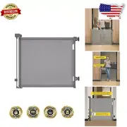 Space-Saving Retractable Baby Gate - 33" Tall, 55" Wide, Easy 1-Hand Operation