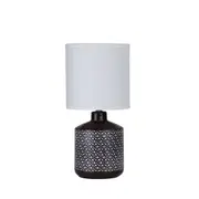 Clinton Glossy Coffee Ceramic Bedside Table Lamp