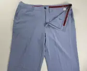 Short Par 4 Size 38X32 (40X32) Light Blue Golf Pants Flat Front Stretch/Flex