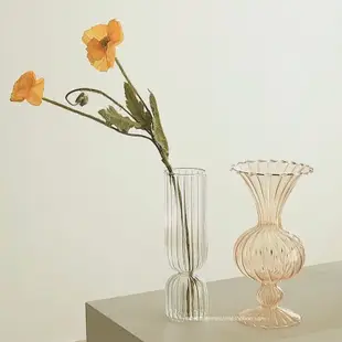 歐式風格 ins風 條紋玻璃花瓶 家居裝飾 (8.3折)