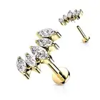Piercing Ear Labret Golden Fan Marquise