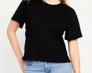 Old Navy Short Sleeve Smock Top Flutter Sleeves Womens Size M Tall New with tag