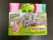Shopkins Twin Sheet Set 1 Flat 1 Fitted 1 Standard Pillowcase Super Soft NEW