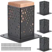Creative Design 4×4 Post Base 4 Pcs (Inner Size 3.6"x3.6"), Deck Post Base, H...