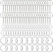 50Packs 1"/ 25mm Metal Split Key Ring with Keychain, YuCool 60 Packs Silver Key Ring Bulk Open Jump Ring Bulk and Connector Accessories for DIY (0.8" 1" 1.2" /20mm 25mm 30mm)