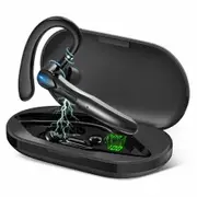 Bluetooth Headset,Wireless Bluetooth Earpiece with 400mAh Charging Case 55 Hours Talking Time Built-in Microphone,V5.1 Hand-Free Headphones