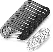 10 PCS Mini Carabiner Clips with Key Rings Aluminum D Shape Locking Carabine ...