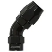 Aeroflow Kryptalon Series One Piece Big Bore Full Flow Swivel 45° Hose End -12AN Black Finish, Suits Kryptalon Series Kevlar Hose, AF7052-12