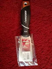 Husky 2” Putty Knife - Flex Carbon Steel Blade - Soft Grip Handles