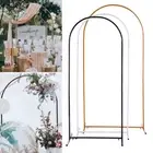 2x1m Oval Wedding Arch Backdrop Background Stand Flower Frame Gate Archway Black