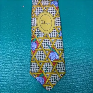 法國製 Christian Dior 迪奧 純蠶絲 高貴 質感 沈穩 領帶