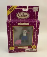 Just Toys Cubbies Series 1 Soft & Fuzzie Panda Bear Papa Poseable Figure Vtg NEW