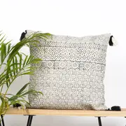 Linen Connections Monochrome Cushion Cover Multi colour Weave 'Shaggy' Beni Ourain Style Cushion Cover - Berber Style Cushion Cover - 014