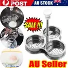 Stainless Steel Egg Poacher 3 Grid Steamer Egg Boiler Poaching MWHd Cooking Tool