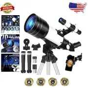 70mm Aperture Telescope with Phone Adapter - Perfect for Stargazing Adventures