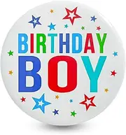 [JHJEWH] Birthday Pin Birthday Boy Pin Birthday Button Happy Birthday Badge Pins First Birthday Round Button Gift Birthday Party Pins for Adults Kids Men Birthday Badges Party Decorations Favors Supplies