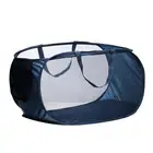 Collapsible Laundry Baskets, Mesh Laundry Hamper with Side Pocket Blue