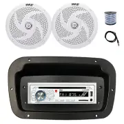 Pyle Marine CD Radio,Adapter,Spa Bezel, Antenna,Wire, 2x 6'' 240W White Speakers