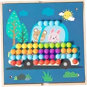 Whnbuij PEG PULSULS POETH, Wooden PEG PUZZLE, COMPATUAL PEGBOARD PUZLE COMPARONE, Early Education Supplies, Colorful Learning for Kindergarten, Kindergarten, Home
