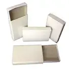 50 Plain white cardboard slide tray wooden match type candy storage favor boxes