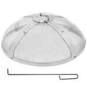 Fire Pit Spark Screen Round 27", Reinforced Heavy Duty Steel Metal Cover, Outdoor Firepit Lid, Easy-Opening Top Screen Covers Round with Ring Handle for Outdoor Patio Fire Pits
