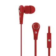 AT&T Stereo in-Ear Earbuds with Microphone & Tangle-Free Cable, Red (PEBM01-RED)