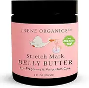 Irene Organics Organic Belly Butter by - Anti Stretch Mark Belly Balm For Pregnancy and Postpartum 4oz