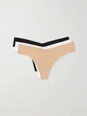 [Commando] Commando - Set Of Three Stretch Thongs - Neutral - XS/S XS/S Neutrals